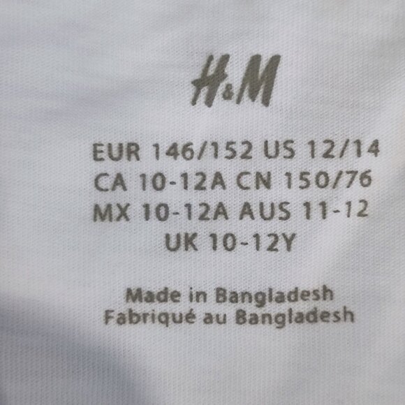 H&M T-shirts 2 in lot grey and white simply Tees boys size 10-12 - Picture 5 of 9